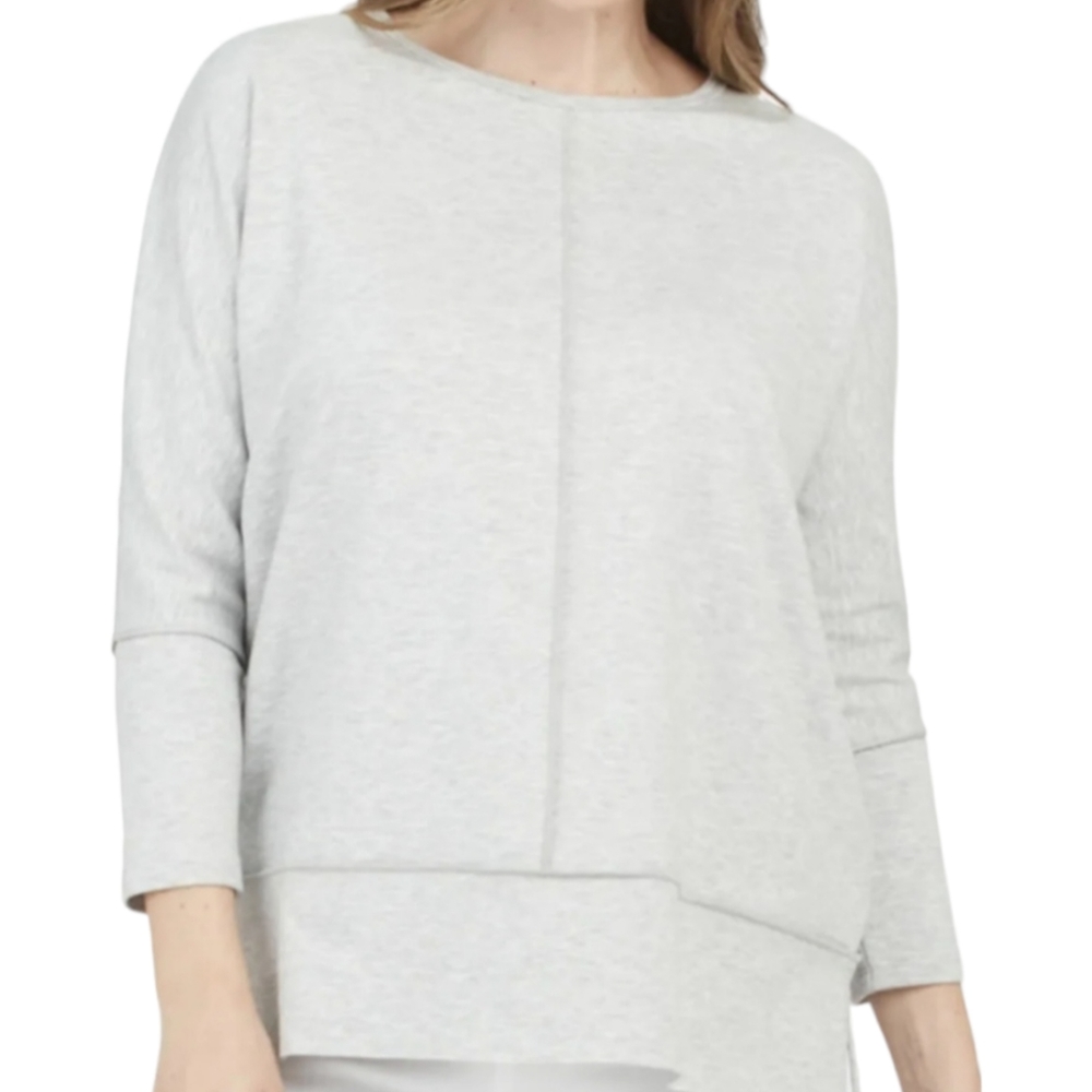 SPANX 3/4 Dolman Sleeve Oversized Cozy Comfy Minimalist Grey‎ Sweatshirt M